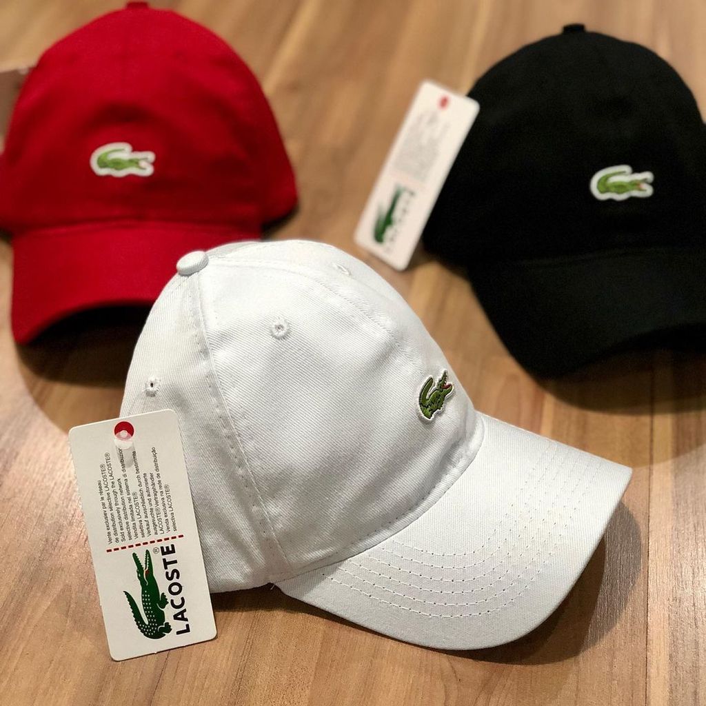 Boné Lacoste Em Sarja De Algodão